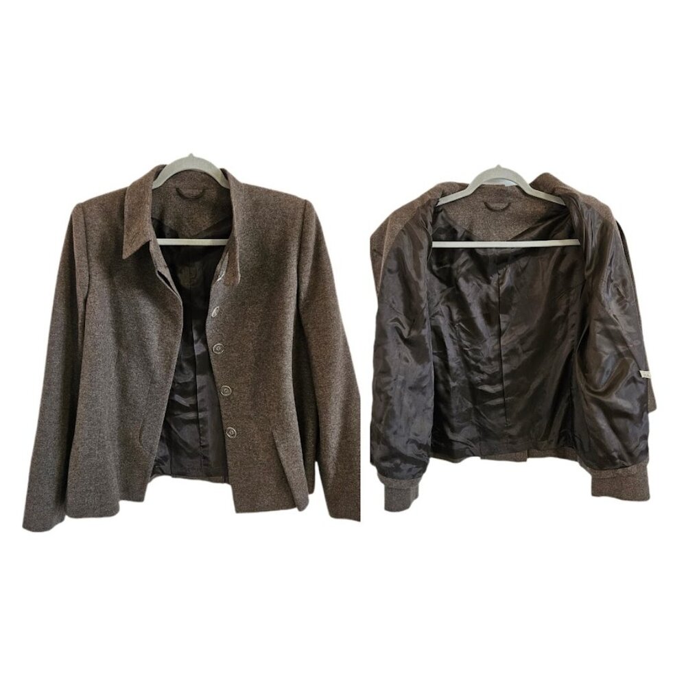 Algo 100% Cashmere Asymmetric Collar Button Front… - image 6